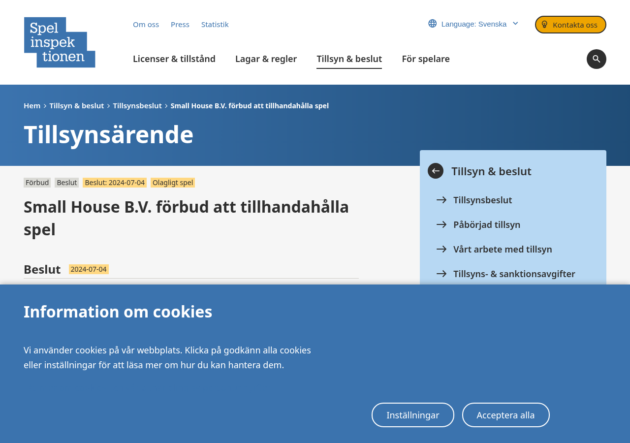 Daterad källfångst från spelinspektionen.se