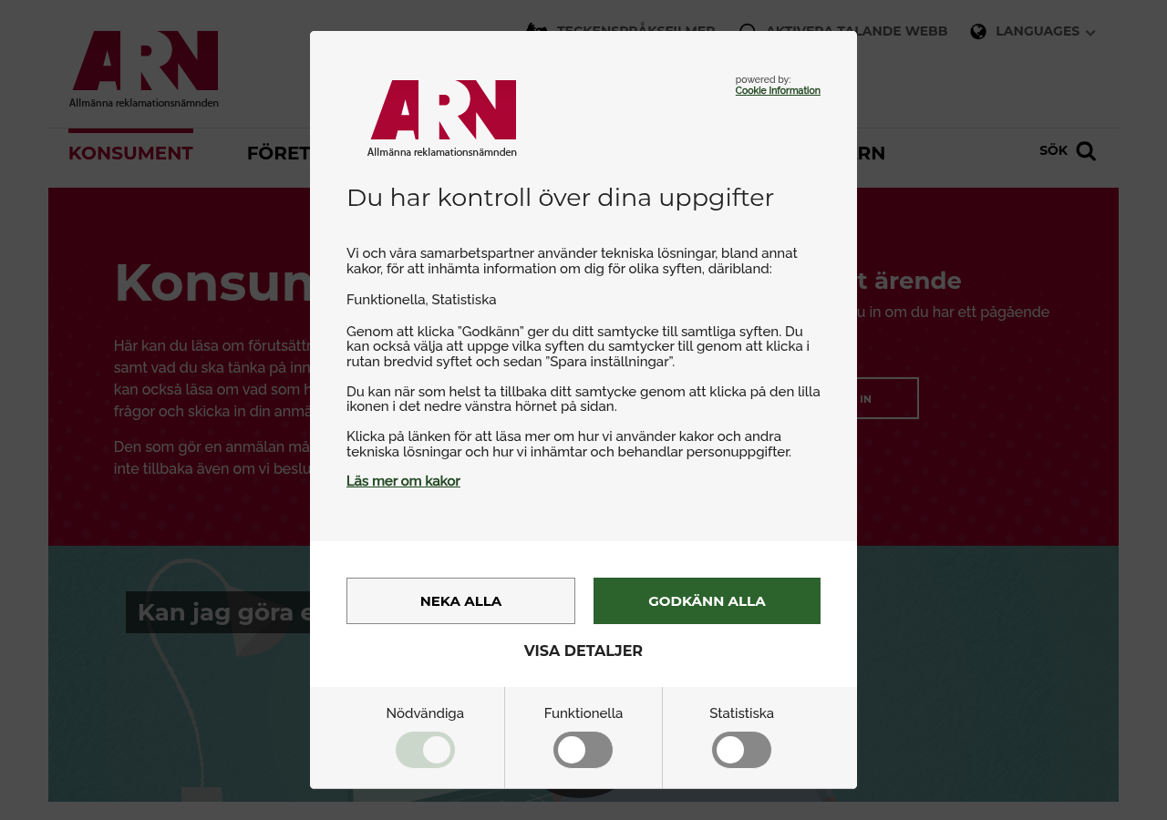 Fångst av ARN:s officiella konsumentväg